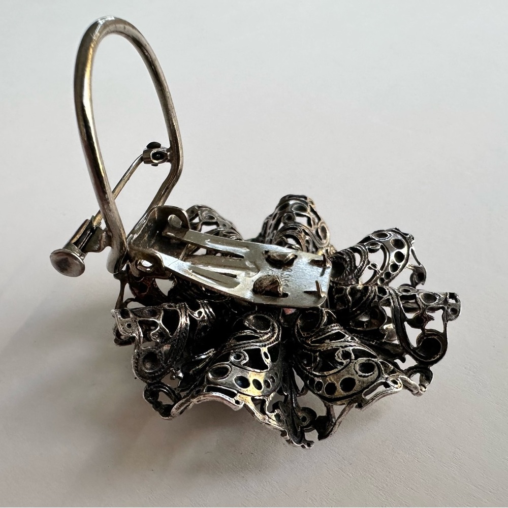 Vintage 1950s Christian Dior Rhinestone Dual Brooch & Scarf / Dress Clip - Picture 6 of 10
